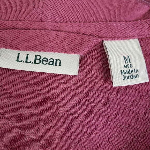 LL Bean Jacket Women’s Size Medium M Pink Mauve Full Zip Quilted Hooded - Picture 5 of 8